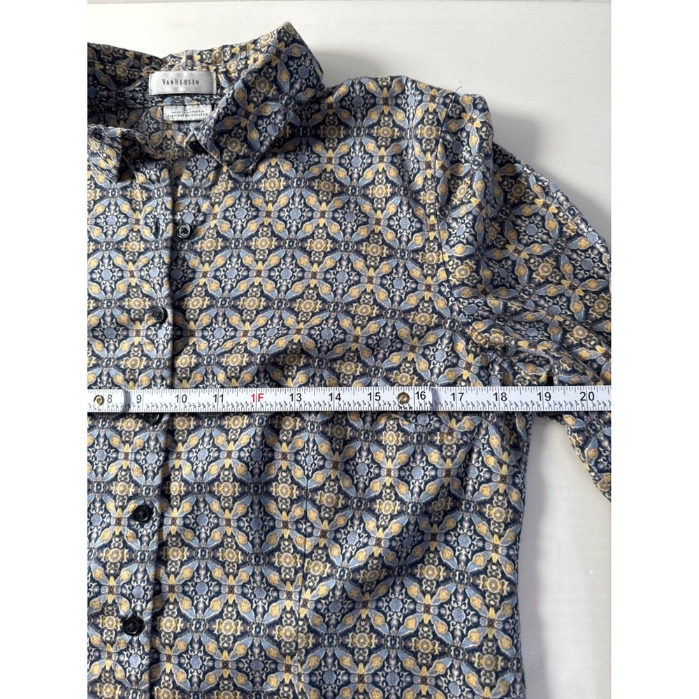 Van Heusen Women's Long Sleeve Button Up Shirt‎ L/G 70s art deco revival Cotton - Picture 6 of 9
